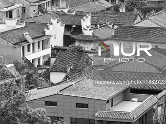 View of Qiantong Ancient Town, the largest settlement of the Tong surname in Jiangnan, Ningbo, Zhejiang province, China, on April 14, 2020....