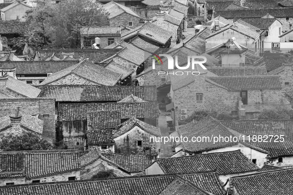 View of Qiantong Ancient Town, the largest settlement of the Tong surname in Jiangnan, Ningbo, Zhejiang province, China, on April 14, 2020....