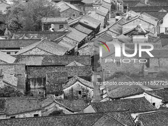 View of Qiantong Ancient Town, the largest settlement of the Tong surname in Jiangnan, Ningbo, Zhejiang province, China, on April 14, 2020....