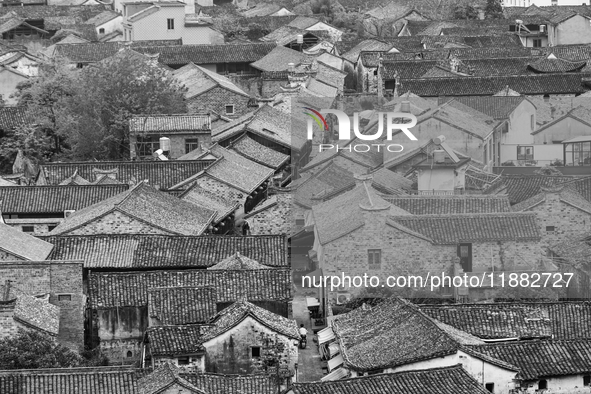 View of Qiantong Ancient Town, the largest settlement of the Tong surname in Jiangnan, Ningbo, Zhejiang province, China, on April 14, 2020....