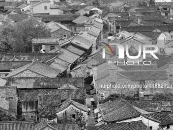 View of Qiantong Ancient Town, the largest settlement of the Tong surname in Jiangnan, Ningbo, Zhejiang province, China, on April 14, 2020....