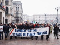 A moment of the procession for the commemoration of the victims of the massacre of Piazza Fontana in Milan, Italy, on December 12, 2024 (