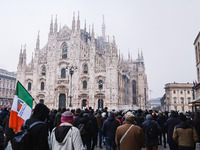 A moment of the procession for the commemoration of the victims of the massacre of Piazza Fontana in Milan, Italy, on December 12, 2024 (