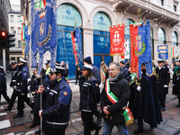 A moment of the procession for the commemoration of the victims of the massacre of Piazza Fontana in Milan, Italy, on December 12, 2024 (