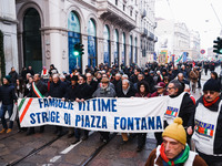 A moment of the procession for the commemoration of the victims of the massacre of Piazza Fontana in Milan, Italy, on December 12, 2024 (