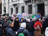 A moment of the procession for the commemoration of the victims of the massacre of Piazza Fontana in Milan, Italy, on December 12, 2024 (