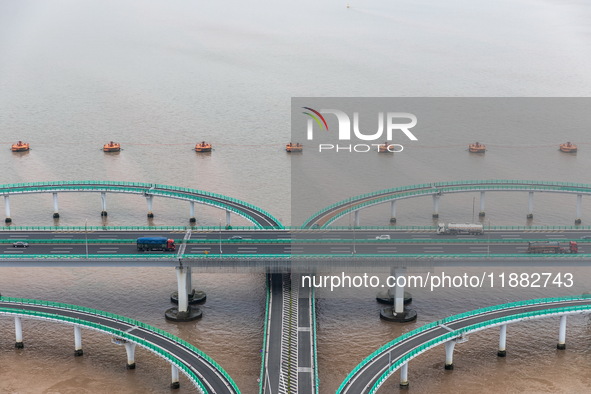 View of the Hangzhou Bay Bridge in Ningbo, Zhejiang province, China, on June 20, 2023. 