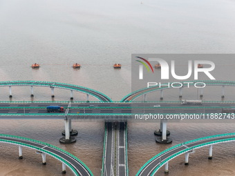 View of the Hangzhou Bay Bridge in Ningbo, Zhejiang province, China, on June 20, 2023. (