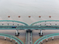 View of the Hangzhou Bay Bridge in Ningbo, Zhejiang province, China, on June 20, 2023. (