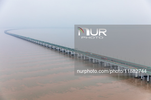 View of the Hangzhou Bay Bridge in Ningbo, Zhejiang province, China, on June 20, 2023. 