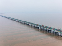 View of the Hangzhou Bay Bridge in Ningbo, Zhejiang province, China, on June 20, 2023. (