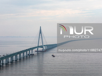 View of the Hangzhou Bay Bridge in Ningbo, Zhejiang province, China, on June 20, 2023. (