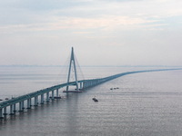 View of the Hangzhou Bay Bridge in Ningbo, Zhejiang province, China, on June 20, 2023. (