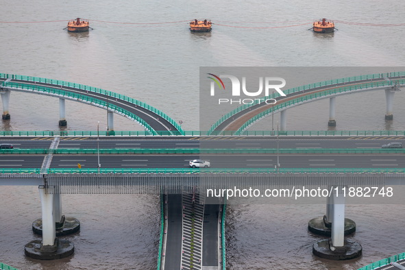 View of the Hangzhou Bay Bridge in Ningbo, Zhejiang province, China, on June 20, 2023. 