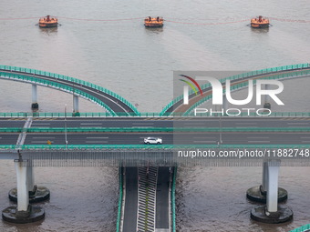 View of the Hangzhou Bay Bridge in Ningbo, Zhejiang province, China, on June 20, 2023. (