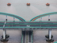 View of the Hangzhou Bay Bridge in Ningbo, Zhejiang province, China, on June 20, 2023. (