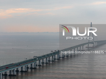 View of the Hangzhou Bay Bridge in Ningbo, Zhejiang province, China, on June 20, 2023. (