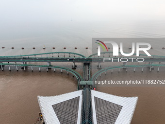 View of the Hangzhou Bay Bridge in Ningbo, Zhejiang province, China, on June 20, 2023. (