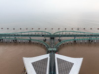 View of the Hangzhou Bay Bridge in Ningbo, Zhejiang province, China, on June 20, 2023. (