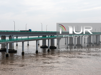 View of the Hangzhou Bay Bridge in Ningbo, Zhejiang province, China, on June 20, 2023. (