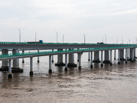 View of the Hangzhou Bay Bridge in Ningbo, Zhejiang province, China, on June 20, 2023. (