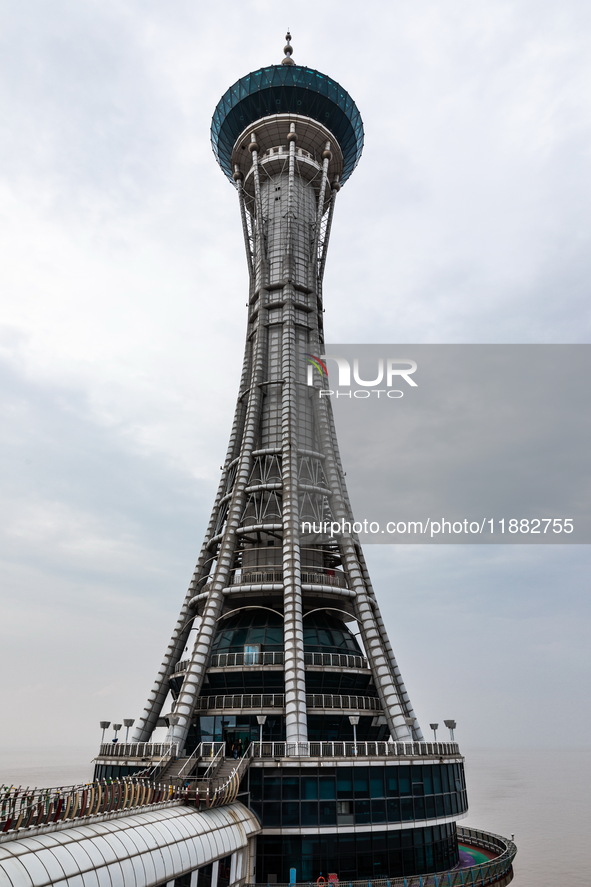 View of the Hangzhou Bay Bridge in Ningbo, Zhejiang province, China, on June 20, 2023. 