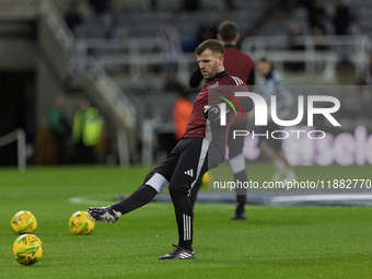 Newcastle United's goalkeeping coach Adam Bartlett warms up during the Carabao Cup Quarter Final match between Newcastle United and Brentfor...