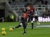 Newcastle United's goalkeeping coach Adam Bartlett warms up during the Carabao Cup Quarter Final match between Newcastle United and Brentfor...