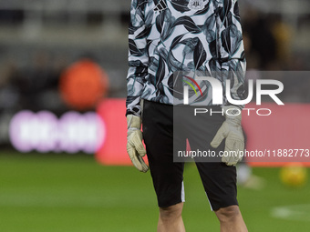 Odysseas Vlachodimos of Newcastle United warms up during the Carabao Cup Quarter Final match between Newcastle United and Brentford at St. J...