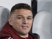 Kieran Trippier sits on the bench during the Carabao Cup Quarter Final match between Newcastle United and Brentford at St. James's Park in N...