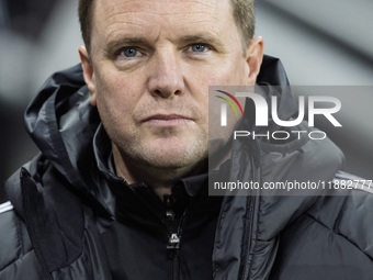 Newcastle United manager Eddie Howe is seen during the Carabao Cup Quarter Final match between Newcastle United and Brentford at St. James's...