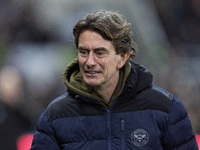 Brentford manager Thomas Frank is seen during the Carabao Cup Quarter Final match between Newcastle United and Brentford at St. James's Park...