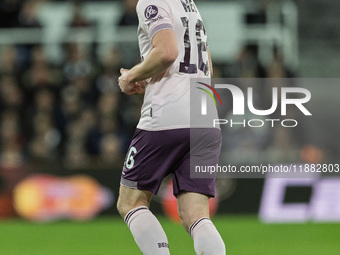 Brentford's Ben Mee plays during the Carabao Cup Quarter Final match between Newcastle United and Brentford at St. James's Park in Newcastle...