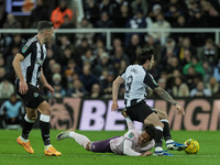 Sandro Tonali of Newcastle United fouls Brentford's Fabio Carvalho during the Carabao Cup Quarter Final match between Newcastle United and B...