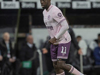 Yoane Wissa of Brentford is in action during the Carabao Cup Quarter Final match between Newcastle United and Brentford at St. James's Park...