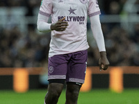 Yoane Wissa of Brentford is seen during the Carabao Cup Quarter Final match between Newcastle United and Brentford at St. James's Park in Ne...