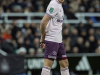 Brentford's Vitaly Janelt is seen during the Carabao Cup Quarter Final match between Newcastle United and Brentford at St. James's Park in N...