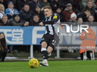 Harvey Barnes of Newcastle United plays during the Carabao Cup Quarter Final match between Newcastle United and Brentford at St. James's Par...