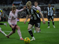 Anthony Gordon of Newcastle United plays during the Carabao Cup Quarter Final match between Newcastle United and Brentford at St. James's Pa...