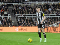 Tino Livramento of Newcastle United is seen in action during the Carabao Cup Quarter Final match between Newcastle United and Brentford at S...