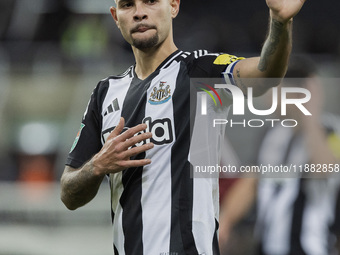 Bruno Guimaraes waves to the fans after the Carabao Cup Quarter Final match between Newcastle United and Brentford at St. James's Park in Ne...