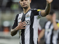 Bruno Guimaraes waves to the fans after the Carabao Cup Quarter Final match between Newcastle United and Brentford at St. James's Park in Ne...