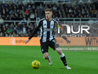 Harvey Barnes of Newcastle United plays during the Carabao Cup Quarter Final match between Newcastle United and Brentford at St. James's Par...