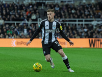 Harvey Barnes of Newcastle United plays during the Carabao Cup Quarter Final match between Newcastle United and Brentford at St. James's Par...