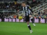 Harvey Barnes of Newcastle United plays during the Carabao Cup Quarter Final match between Newcastle United and Brentford at St. James's Par...