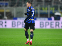 Piotr Zielinski of Inter Milan looks on during the Coppa Italia Frecciarossa match between Inter Milan and Udinese Calcio at Giuseppe Meazza...