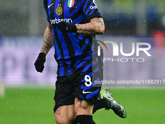 Marko Arnautovic of Inter Milan looks on during the Coppa Italia Frecciarossa match between Inter Milan and Udinese Calcio at Giuseppe Meazz...