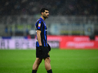 Mehdi Taremi of Inter Milan looks on during the Coppa Italia Frecciarossa match between Inter Milan and Udinese Calcio at Giuseppe Meazza in...