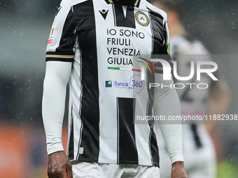 Christian Kabasele of Udinese Calcio looks on during the Coppa Italia Frecciarossa match between Inter Milan and Udinese Calcio at Giuseppe...