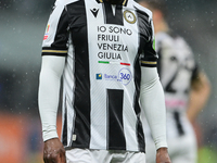 Christian Kabasele of Udinese Calcio looks on during the Coppa Italia Frecciarossa match between Inter Milan and Udinese Calcio at Giuseppe...